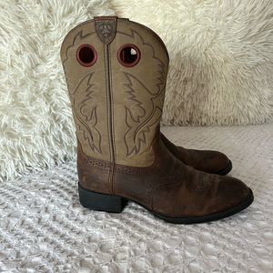 Ariat Two-Tone Brown and Tan Heeled Boots